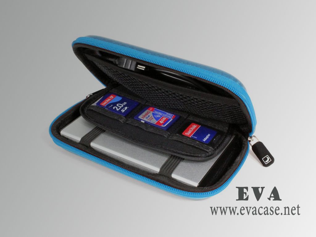 Rugged EVA 2.5 inch external hard drive case inside view
