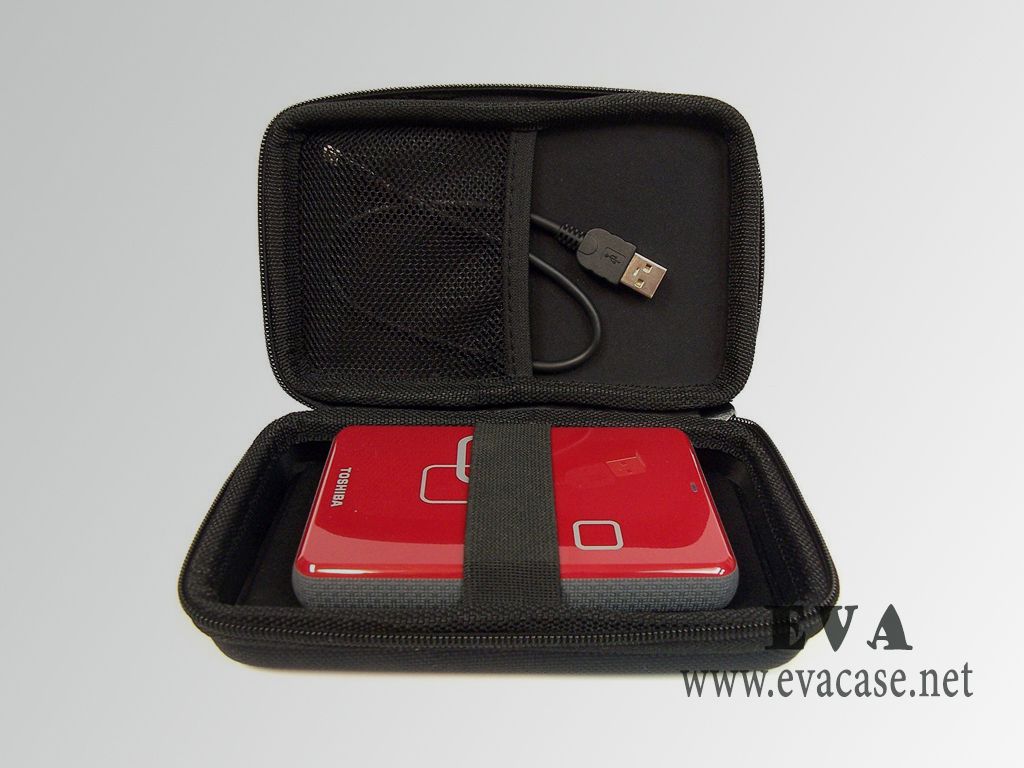 EVA hard drive case 2.5 for usb 3.0 with mesh pocket for cables
