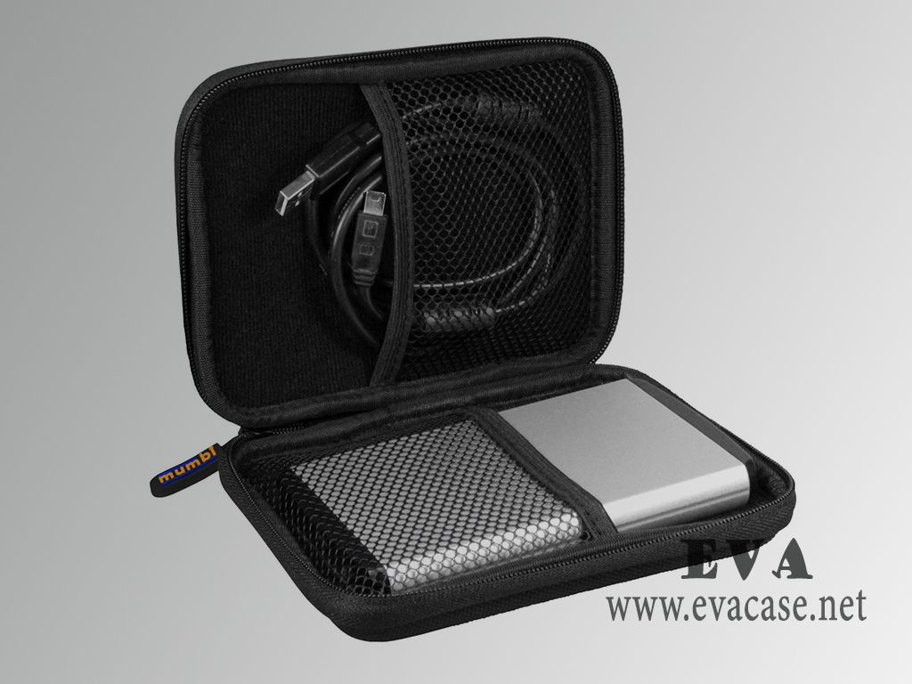portable EVA Foam hdd storage case with SD card pocket inside