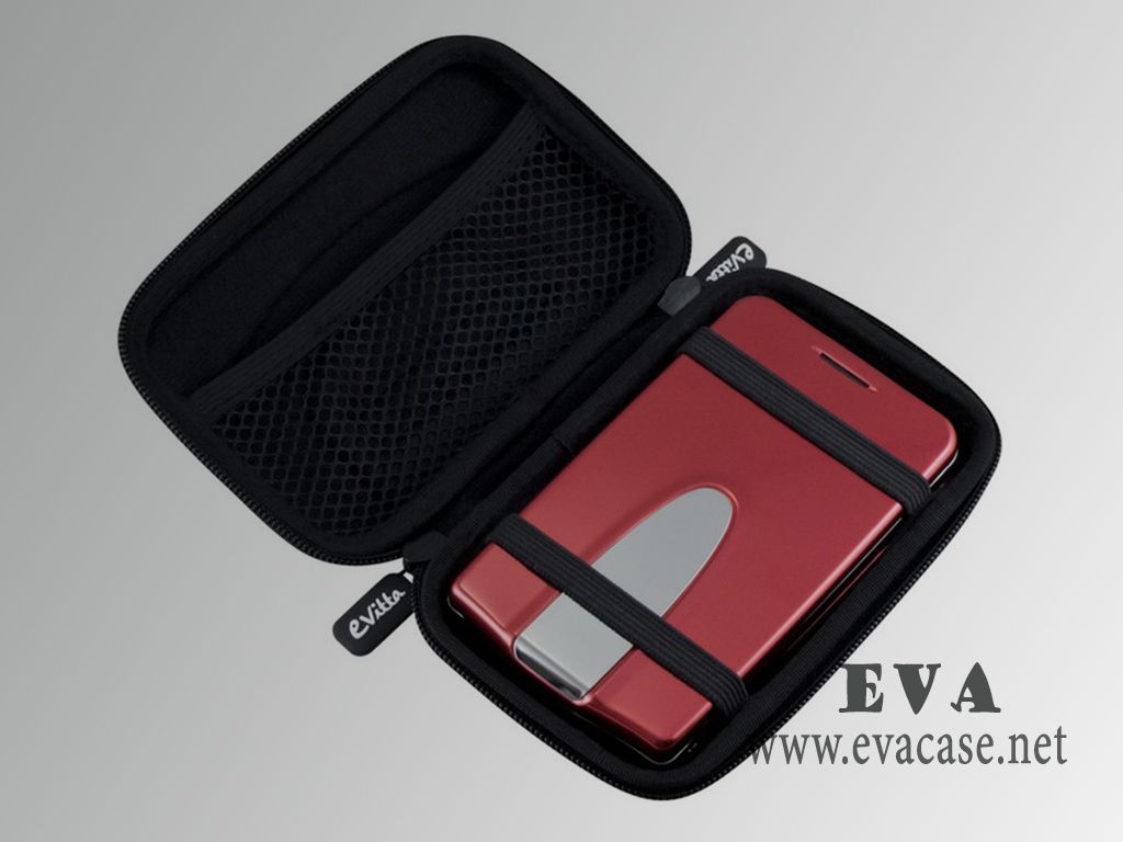 Molded EVA external hard drive case for laptop inside view