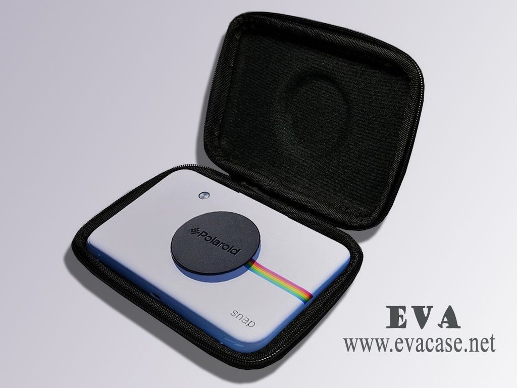 Hard Shell EVA polaroid camera snap case zipper opened