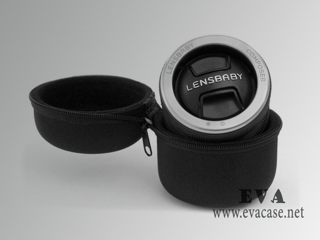 camera lens storage holster sleeve box with lens in