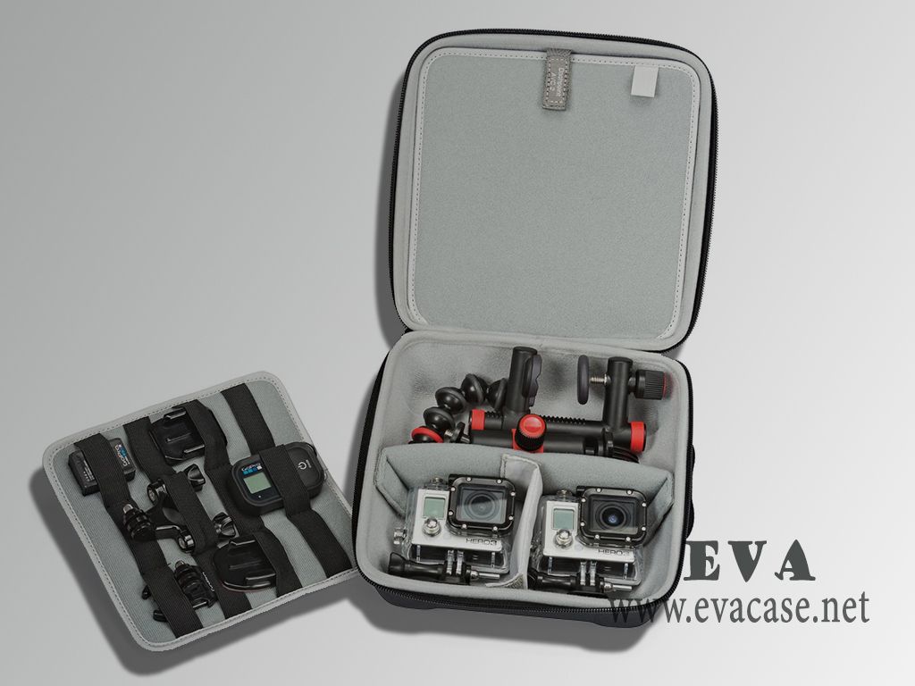 gopro 3 waterproof camera case with Removable organization panel