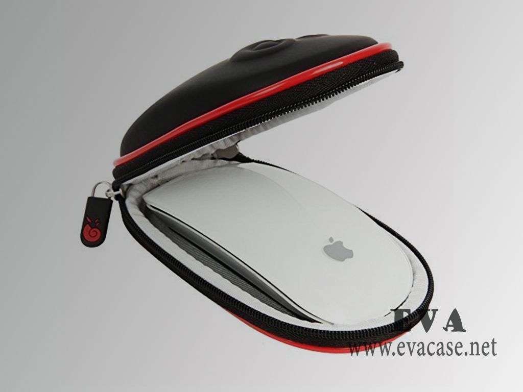 eva computer mice storage case with leather covering