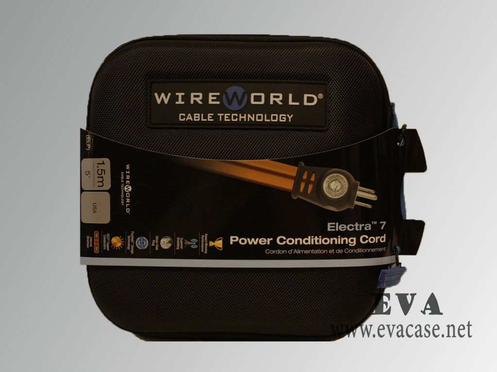 Wireworld hard shell Cable cord organizer storage case with card wrap packing