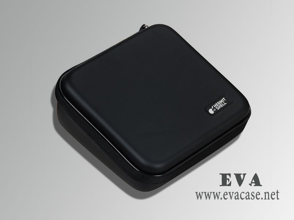 Portable Label Printer carrying zippered case with black leather coated