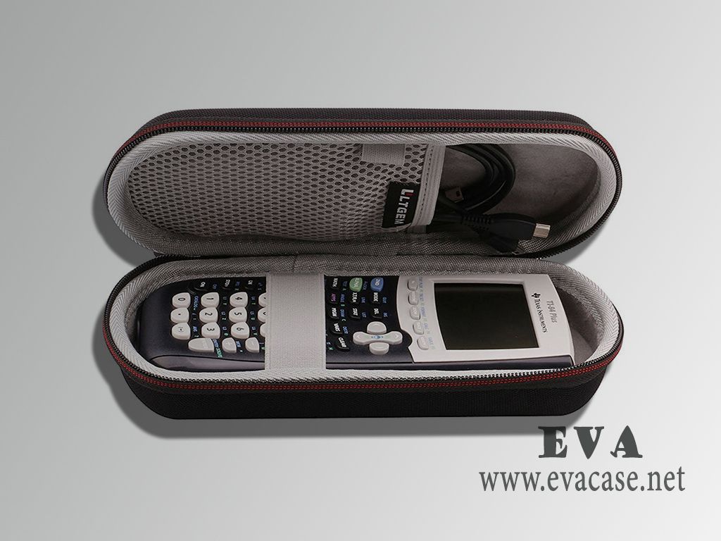 Hard shell EVA Graphics Calculator box case zipper opened