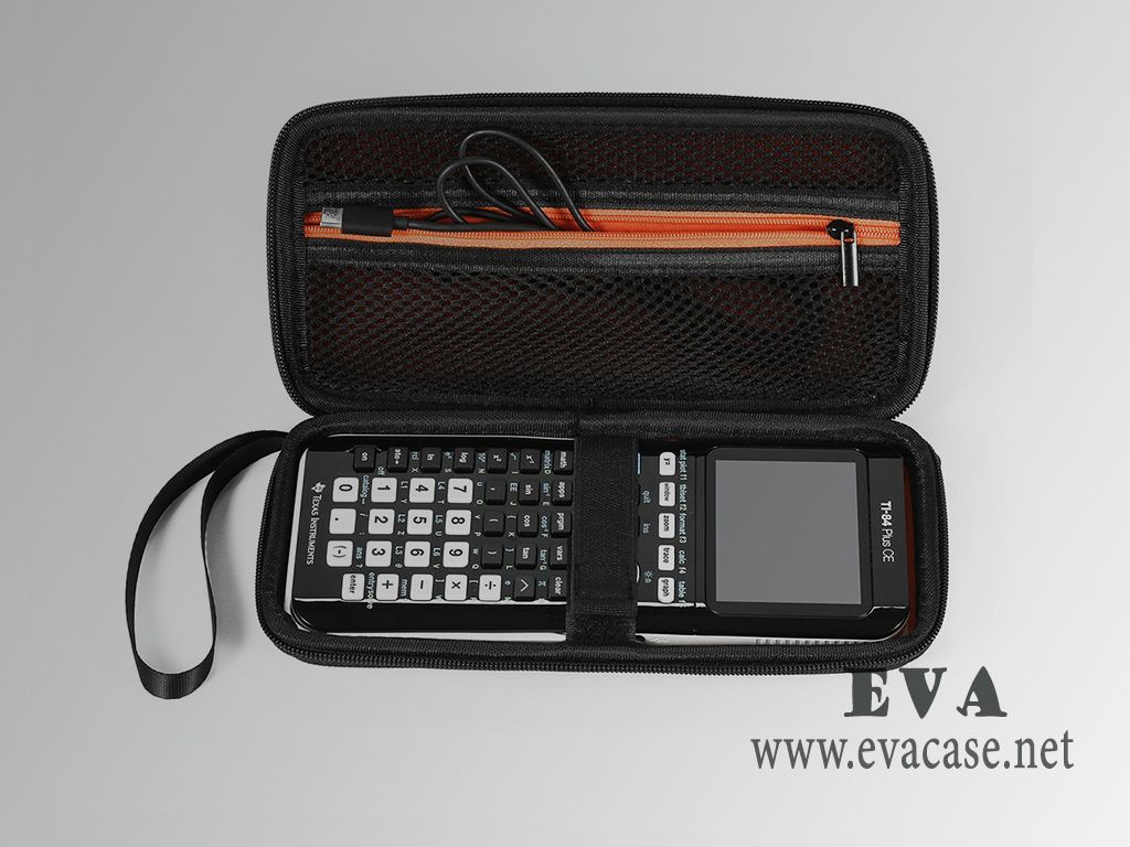 Rigid EVA Graphics Calculator organizer pouch with zippered mesh pocket