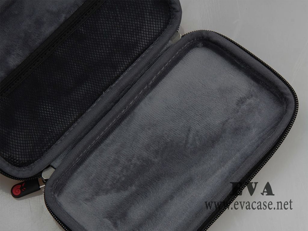 Molded EVA Portable HD Mobile Projector carrying case with fur feeling lining