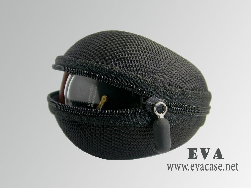 Zippered EVA watch holder box for men with nylon coated