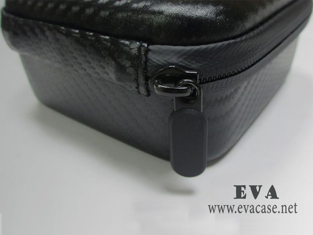 Hard EVA with carton fiber leather jewelry box with waterproof zipper
