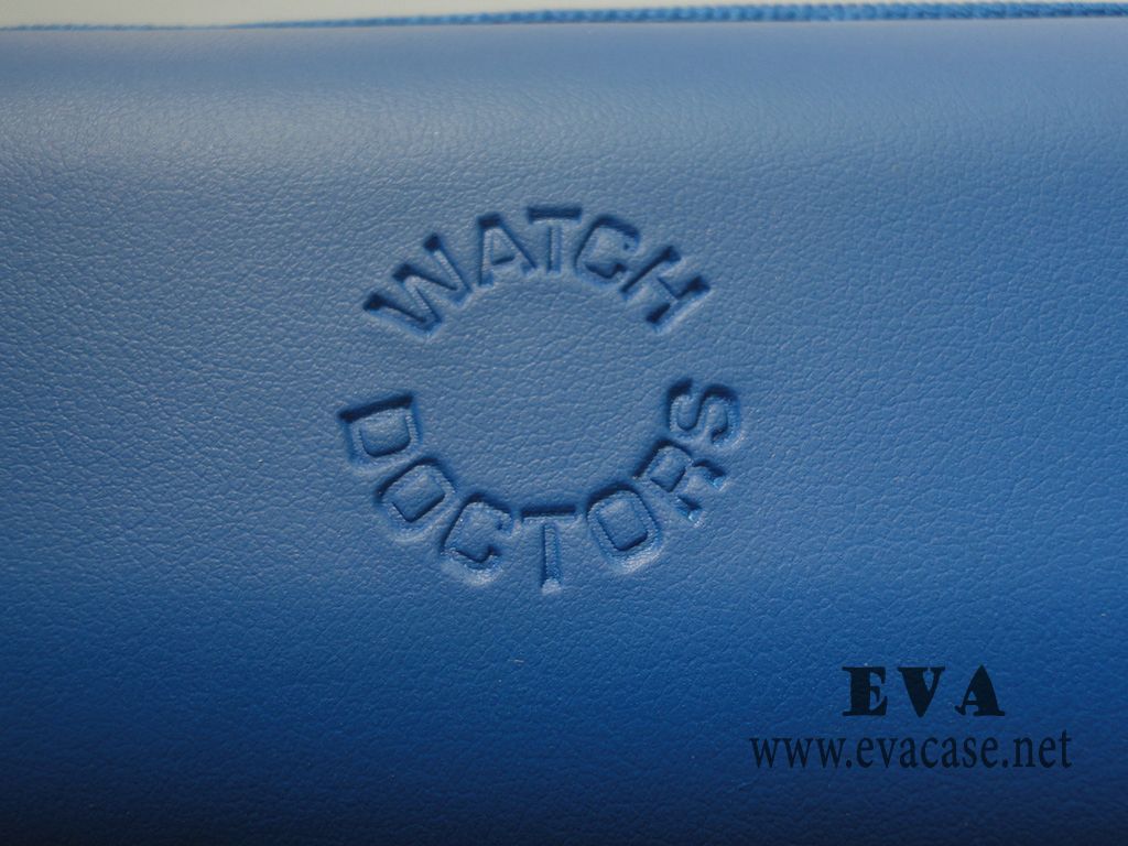 Promotion leather watch storage case for Watch Doctor embossed logo