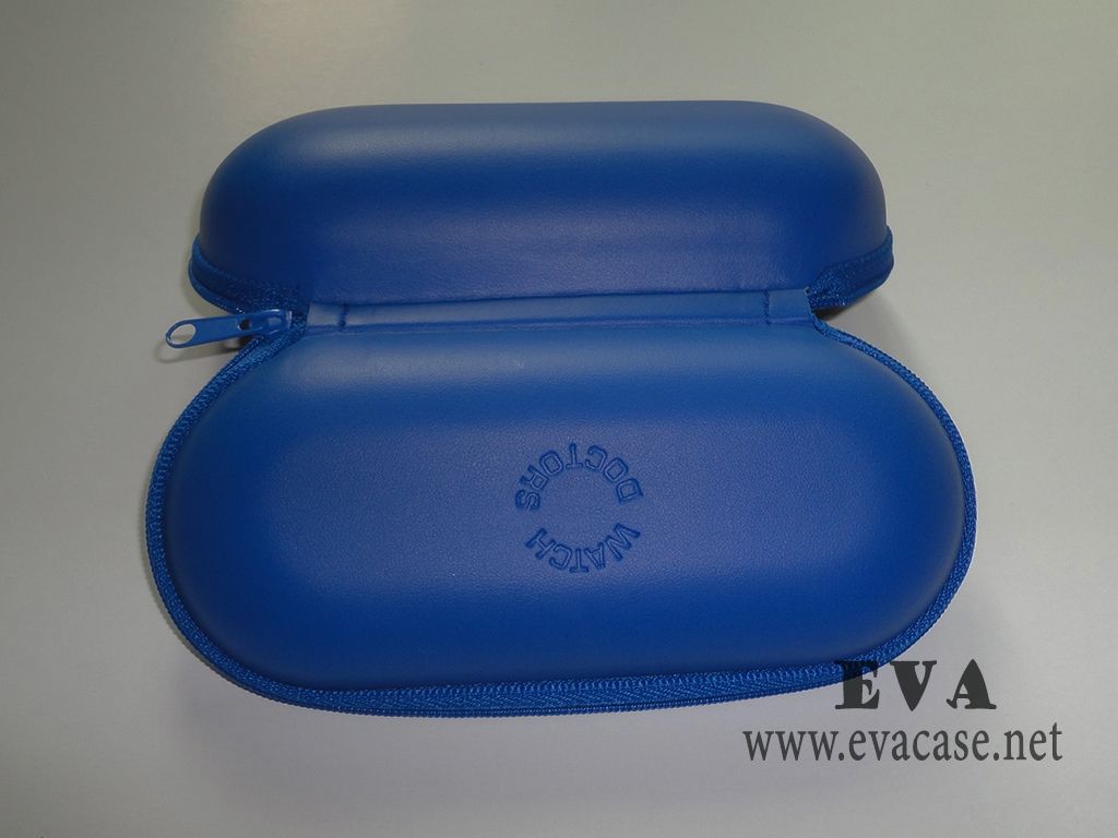 Promotion leather watch storage case for Watch Doctor with blue zipper