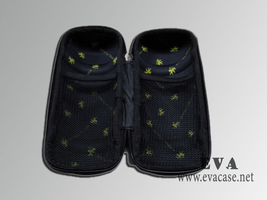 Bike Bottle Cage Tool Bag Zip case inside view imprinted lining