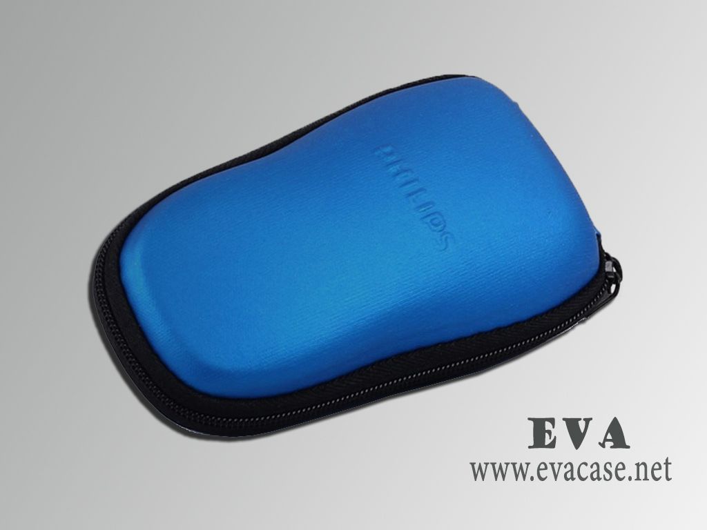 Hard Shell EVA electric shaver travel case in royal blue