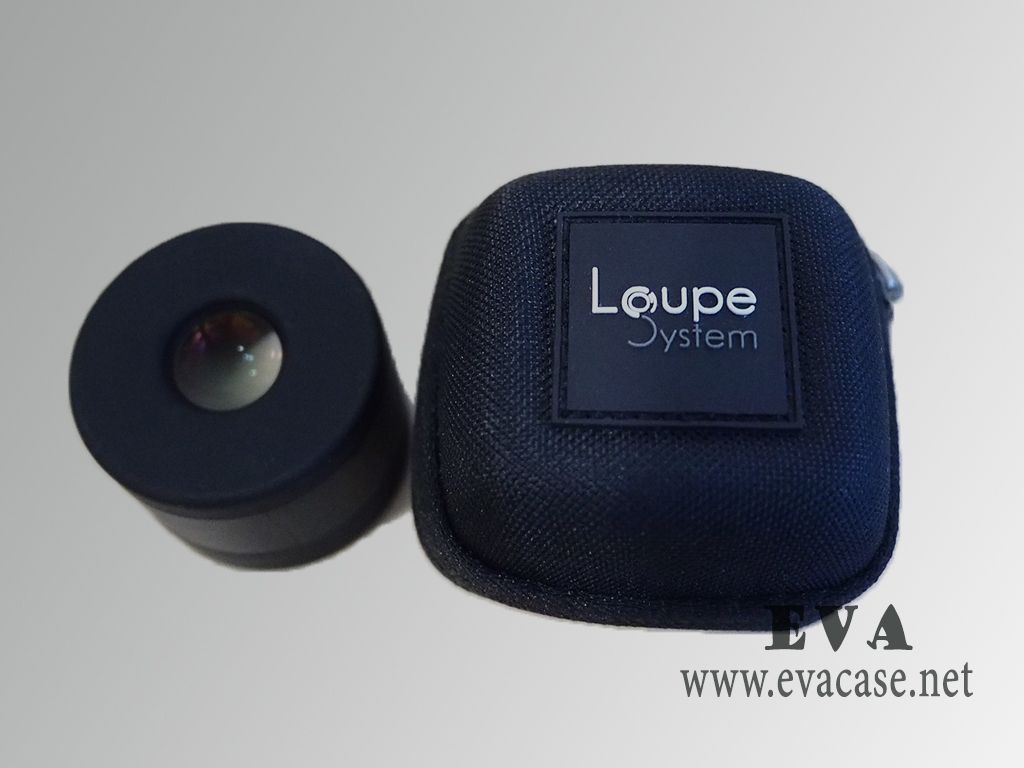 small EVA loupe zipper case for watch repairs with rubber logo