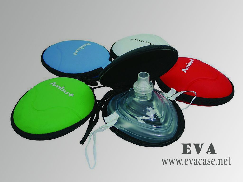 Hard shell EVA foam Ambulance Rescue mask carrying case in various colors