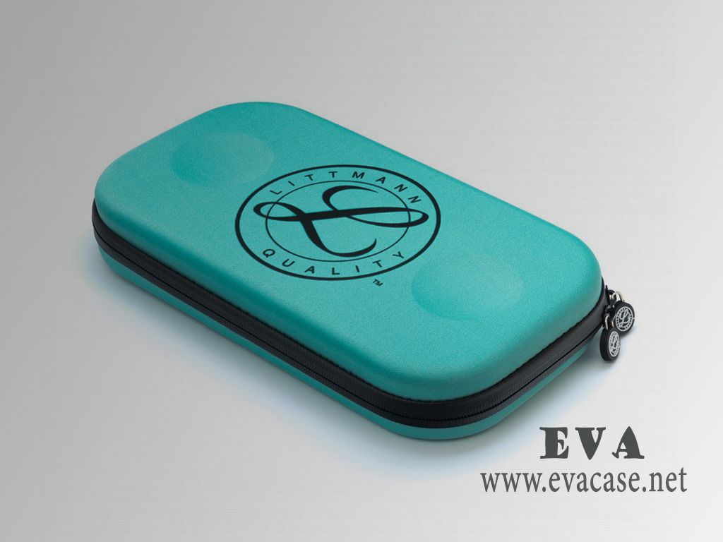 hard shell stethoscope storage travel case in green color