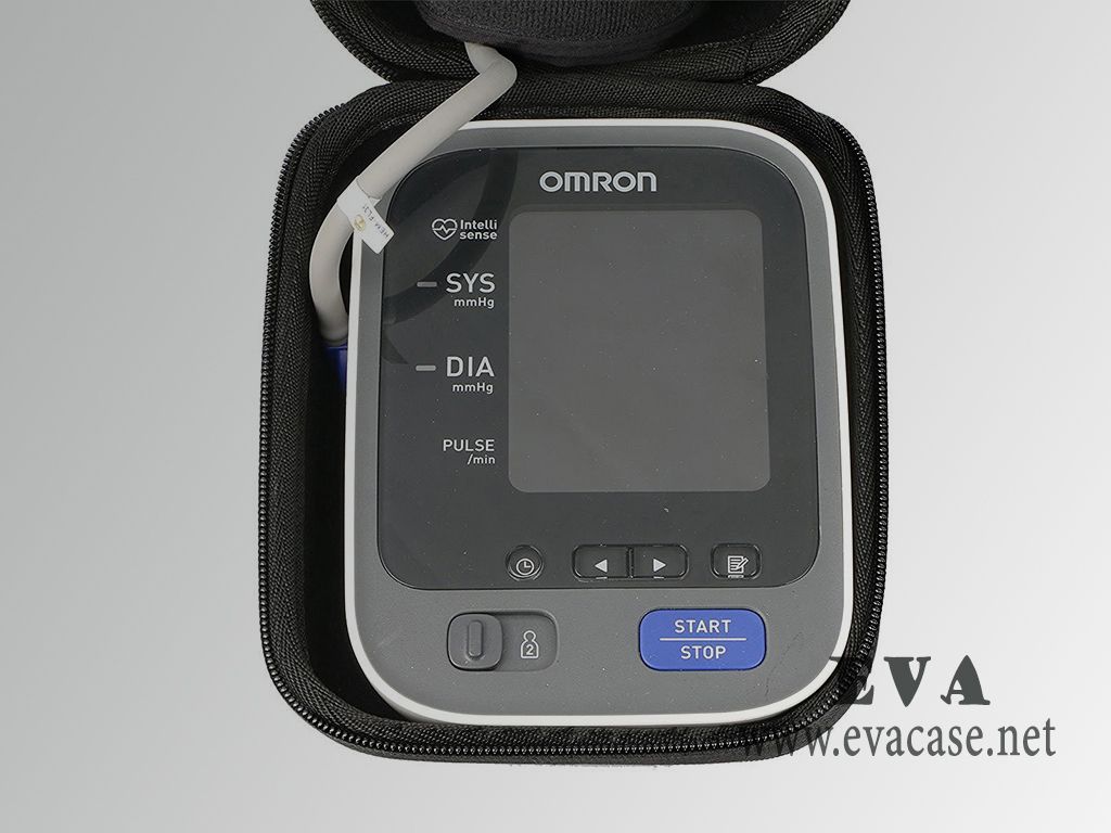 Automatic Portable Arm Blood Pressure Monitor zippered case inside view
