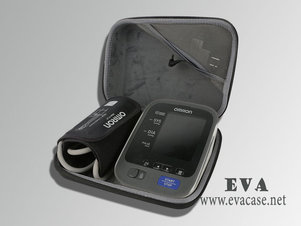 Home Blood Pressure Monitor storage case inside with mesh pocket
