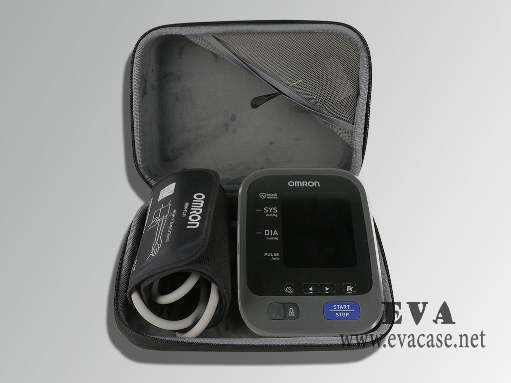Home Blood Pressure Monitor travel case with zipper open