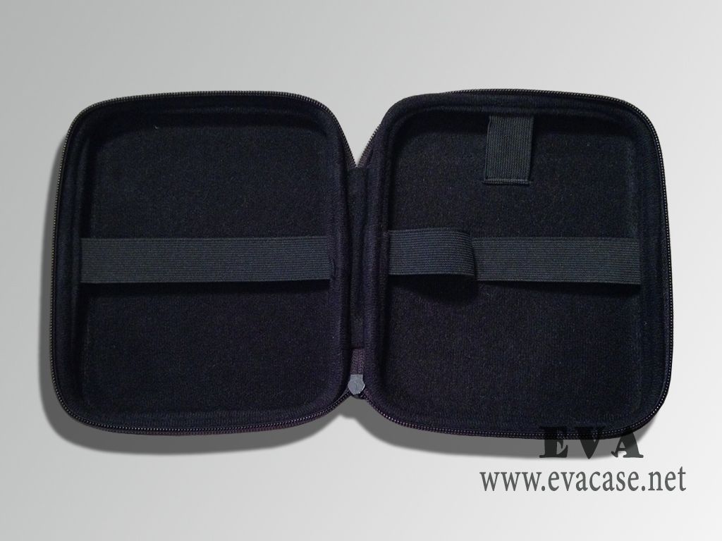 Power tool carry case box with elatic band inside