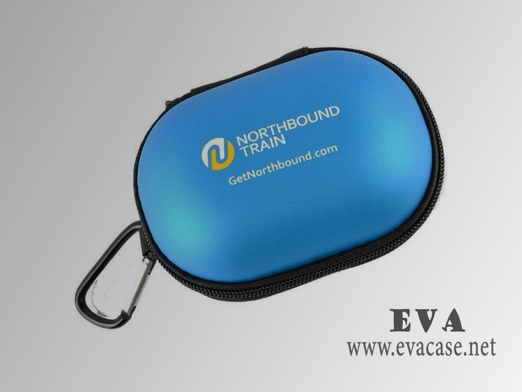 EVA zippered Headlamps Head Torch LED Flashlight case in blue