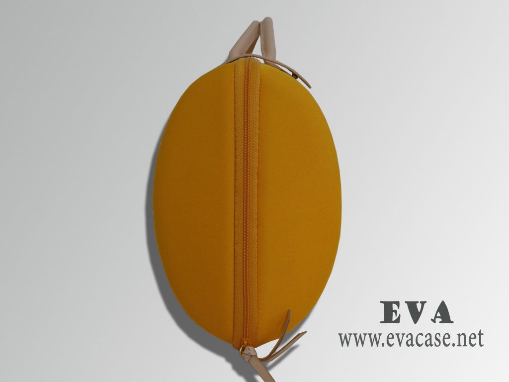 hard shell eva champagne carry travel case side view nylon zipper closure