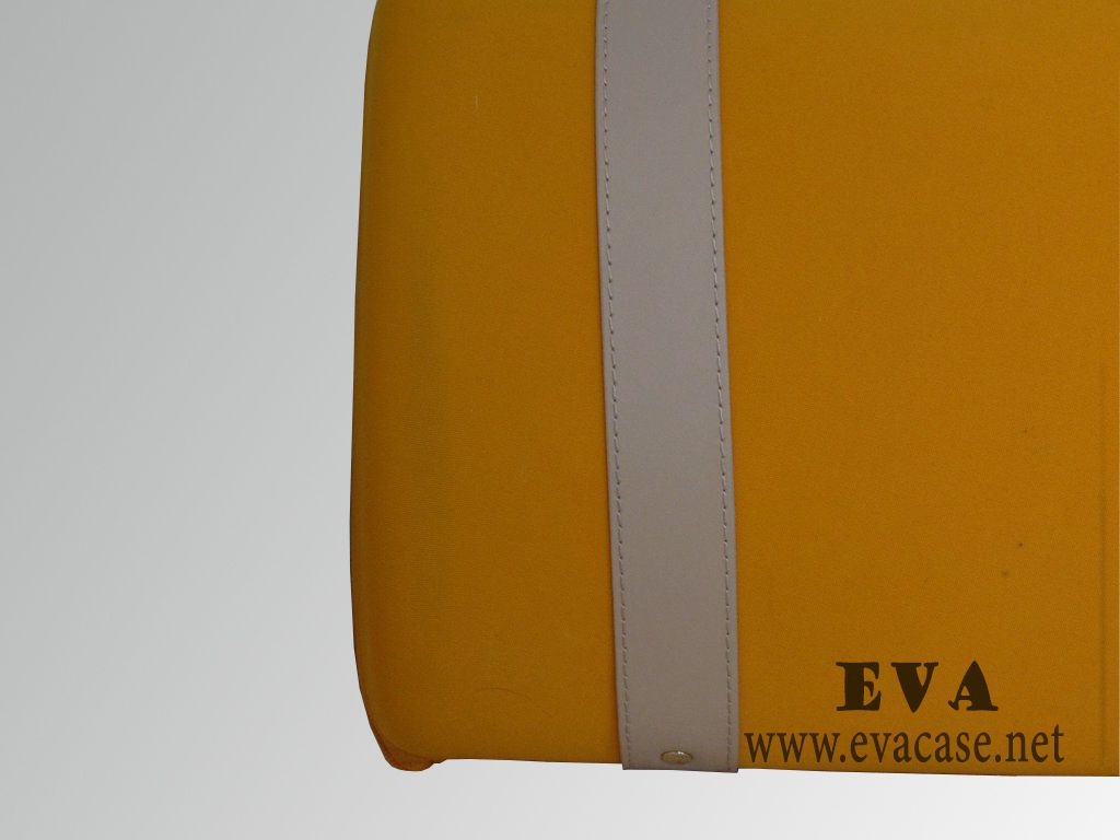 hard shell eva champagne carry travel case with leather handle