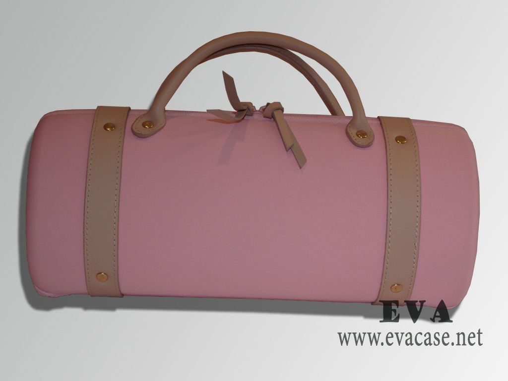 hard shell eva champagne carry travel case in pink color
