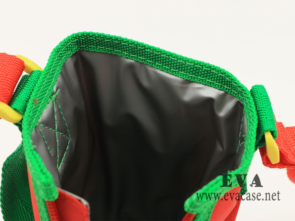 GOHOONA hard bottom water bottle bag case with green nylon trimmer
