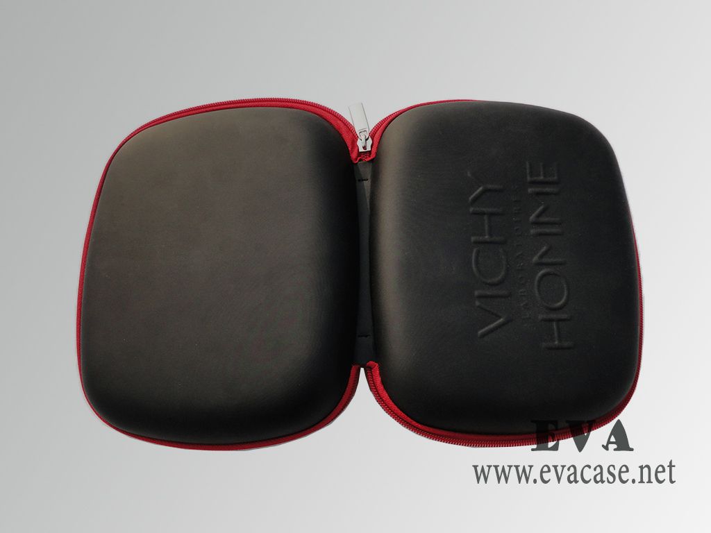 hard EVA cosmetic travel case coated with leather