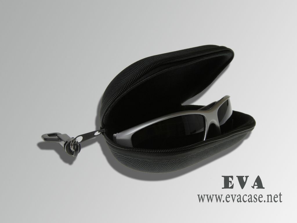 Unbranded cheap EVA sunglasses case inside view