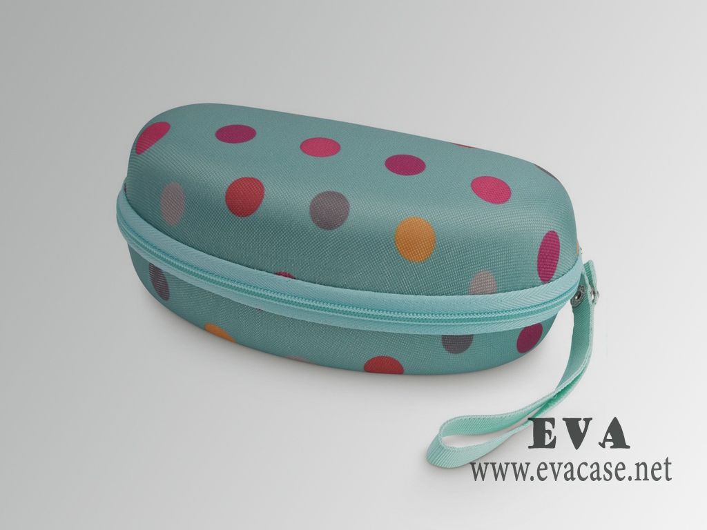 Full imprinted cool EVA sunglasses case with dots printing