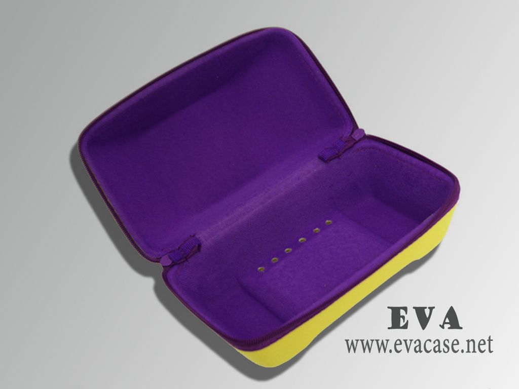 TAKE OFF EVA ski goggle travel hard case with purple lining