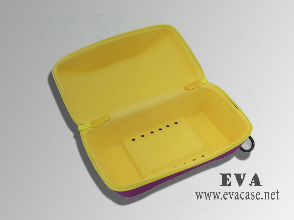 TAKE OFF EVA ski goggle travel hard case in yellow velvet lining