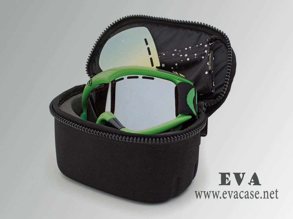 Electric Single snow Goggle bag pouch Case with plastic zipper open