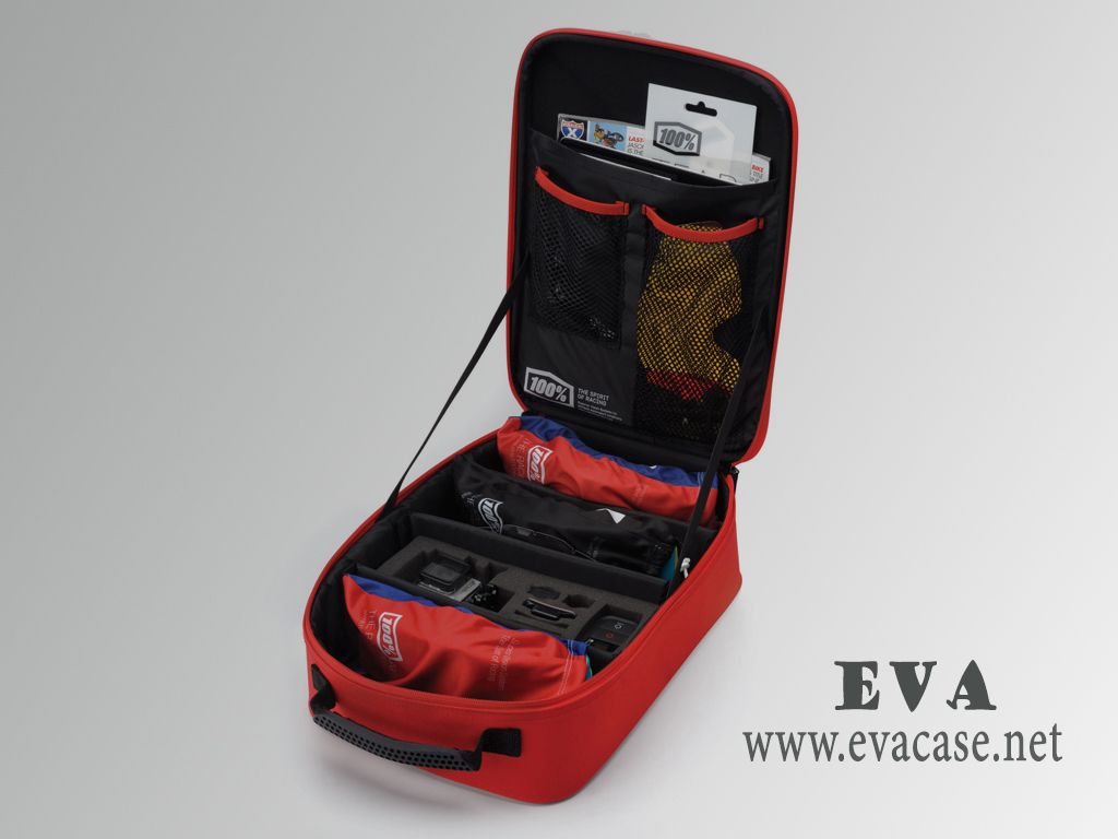 100 percent snowboard goggle travel case with 3D rubber handle