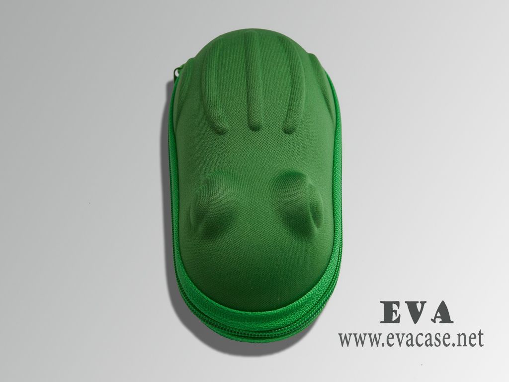 SUNPROOF Hard shell EVA swimming goggle case in green color
