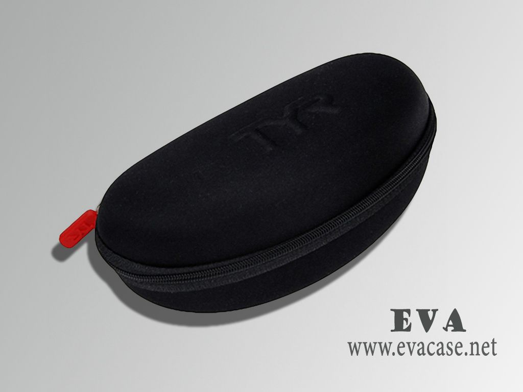 TYR EVA swimming goggle pouch with nylon zipper closure
