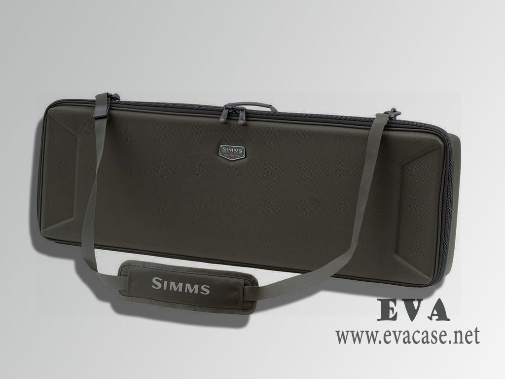 Molded EVA fishing rod travel bag case with shoulder strap