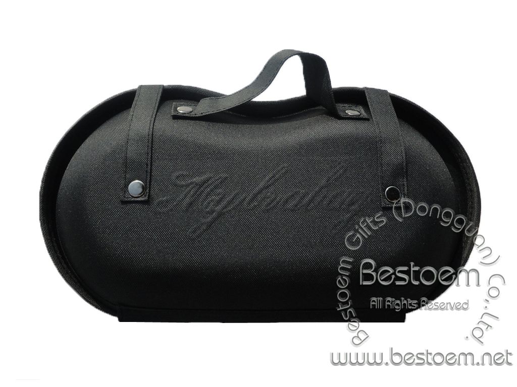 Classic black bra bag for travel medium size back view