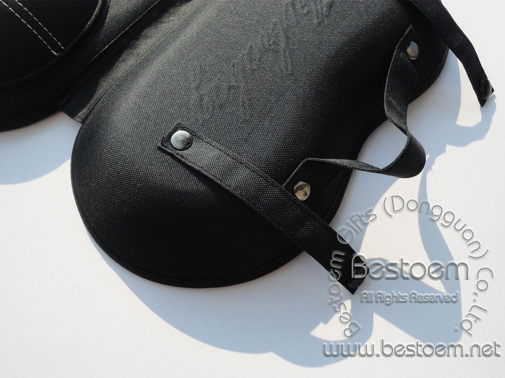 Classic black bra bag for travel medium size with metal button closure