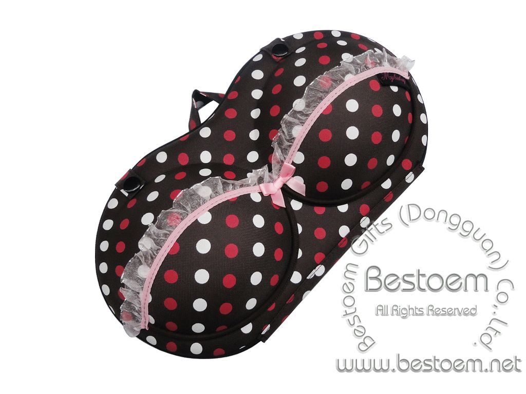 Regular bra bag travel case in brown color