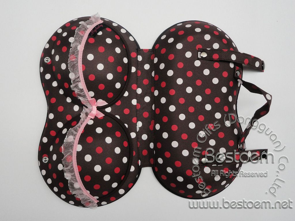 Regular bra bag travel case flat view
