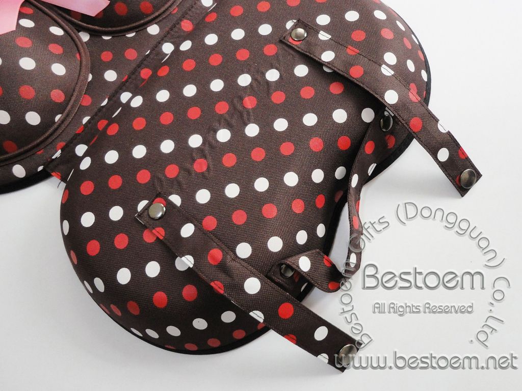 Big bra cup case with bronze botton closure