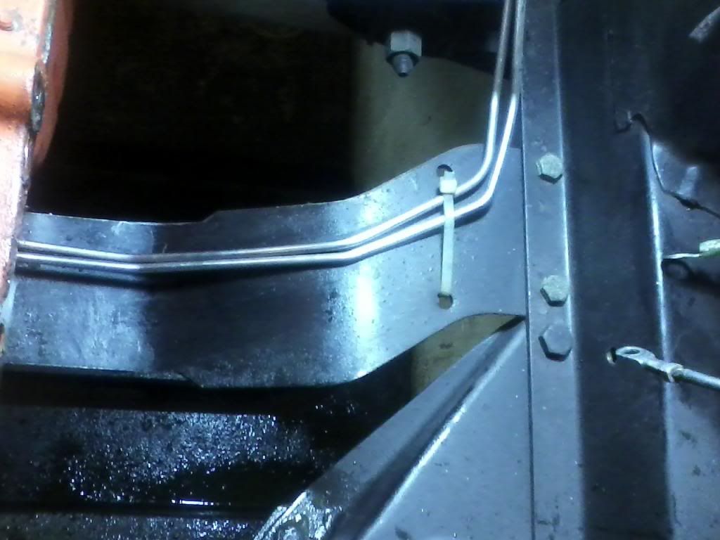 Ideas to secure front brake lines on crossmember Chevy Nova Forum