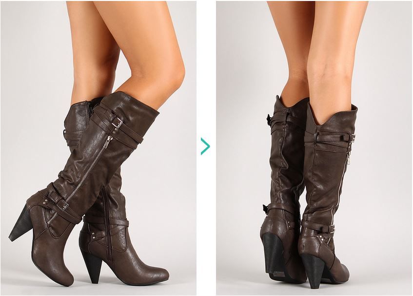strappy mid calf boots