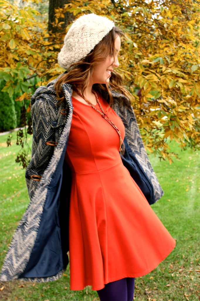 toggle coat, coat with dress, blogger, chevron