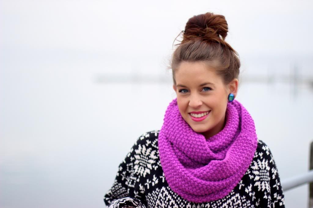 top knot, chunk scarf, gap infinity scarf